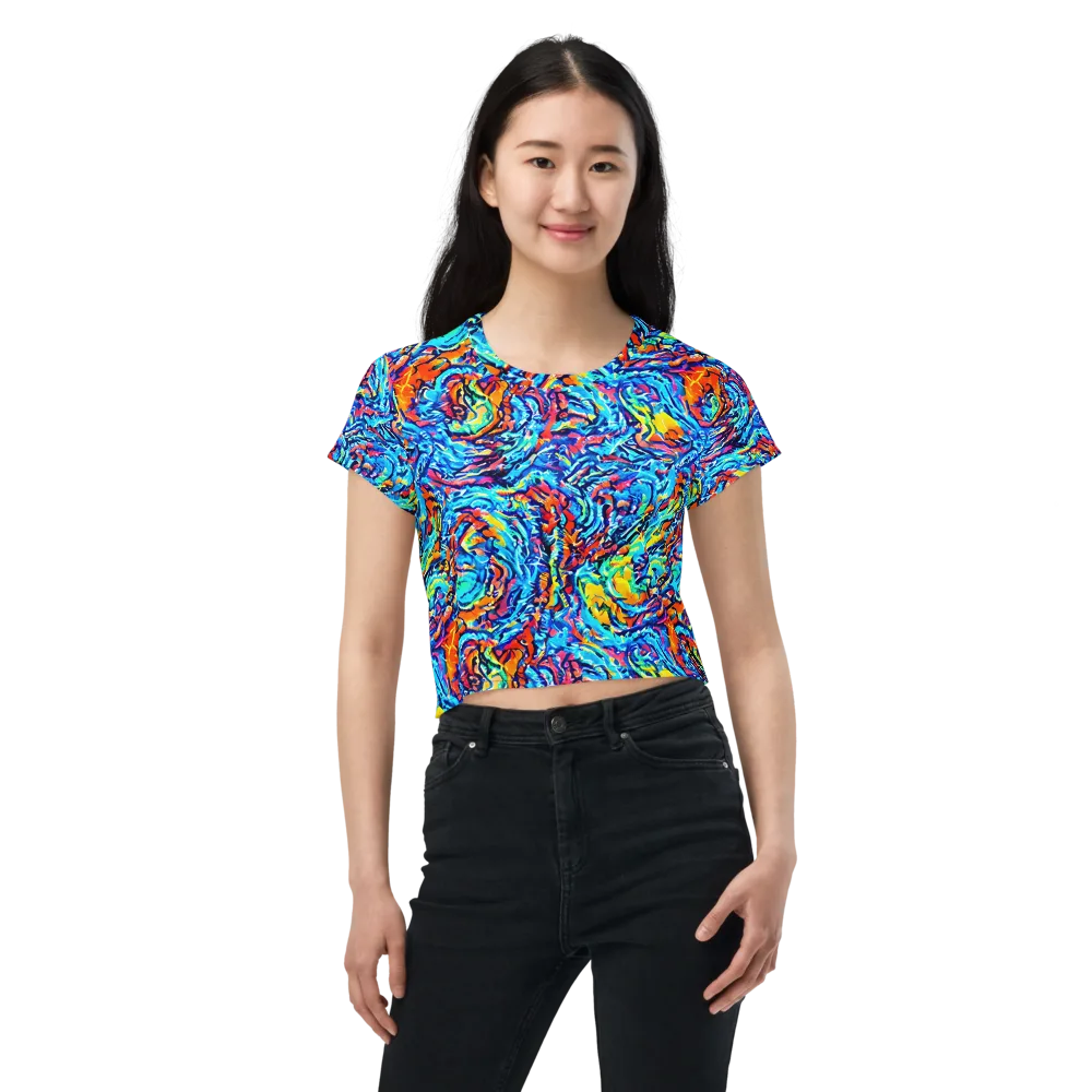 Painted Voltage on Crop Tee — Front