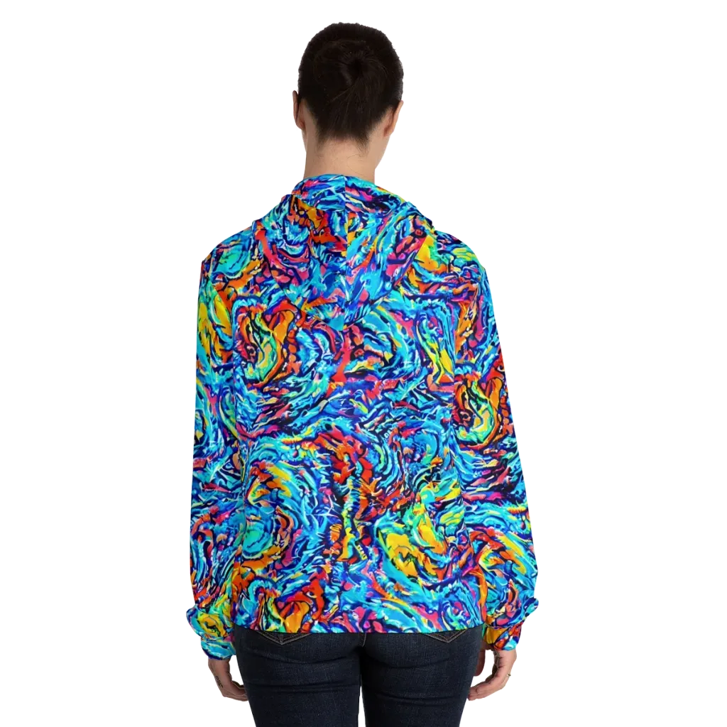 Painted Voltage on Women's Full-Zip Hoodie — Back On Person