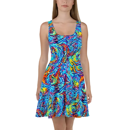 Painted Voltage on a Skater Dress