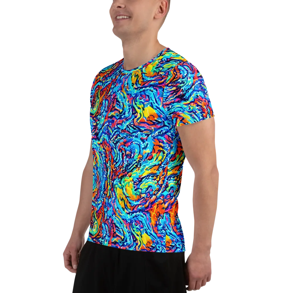 Painted Voltage on Men's Athletic T-Shirt — Left