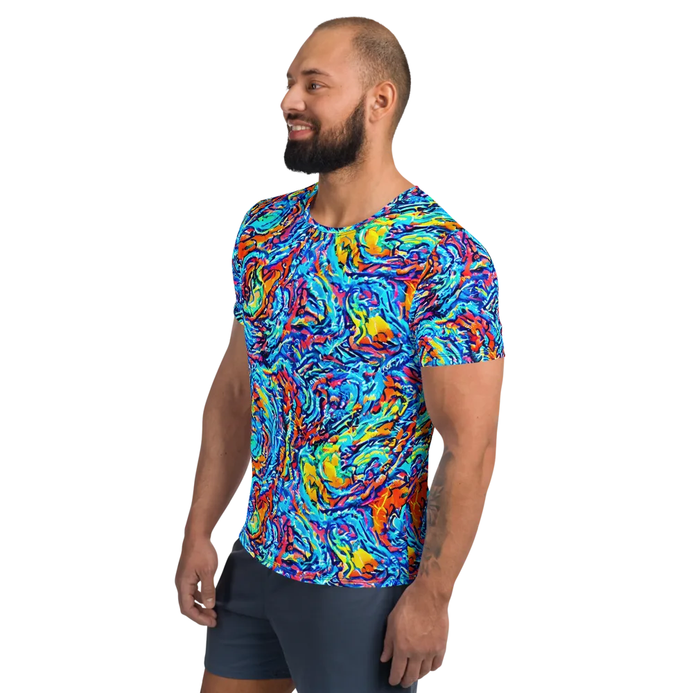 Painted Voltage on Men's Athletic T-Shirt — Left