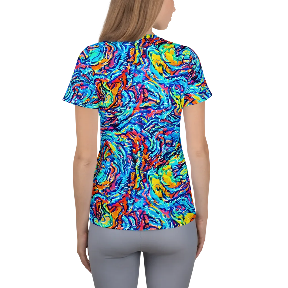 Painted Voltage on Women's Athletic T-Shirt — Back