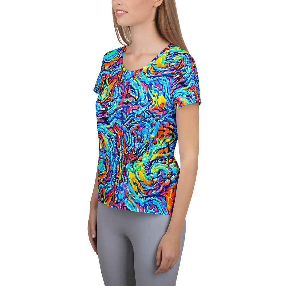 Painted Voltage on Women's Athletic T-Shirt — Left