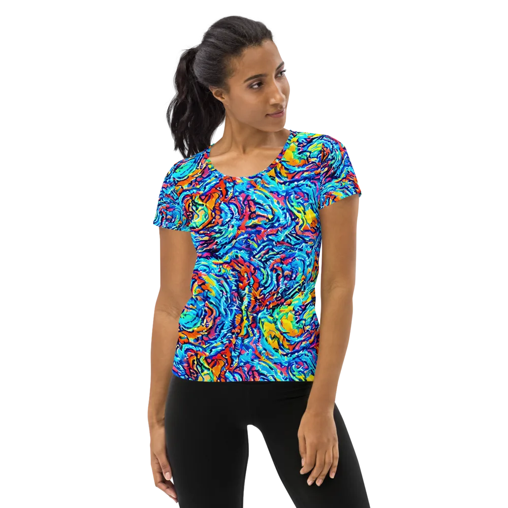 Painted Voltage on Women's Athletic T-Shirt — Front