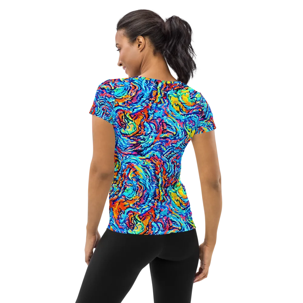 Painted Voltage on Women's Athletic T-Shirt — Back