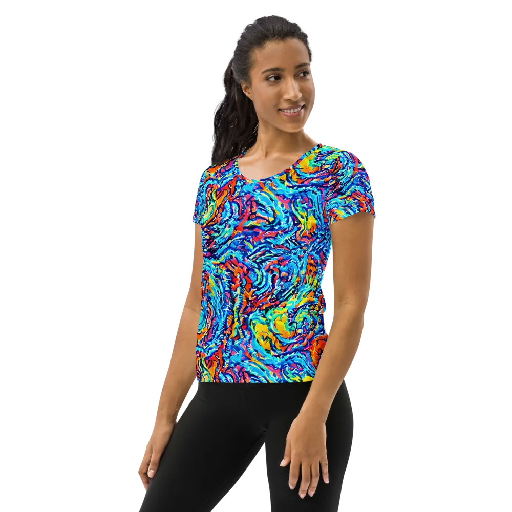 Painted Voltage on Women's Athletic T-Shirt — Left