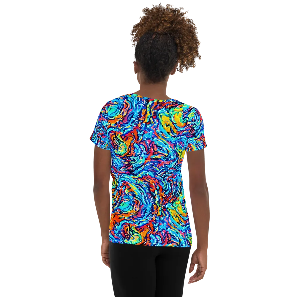 Painted Voltage on Women's Athletic T-Shirt — Back