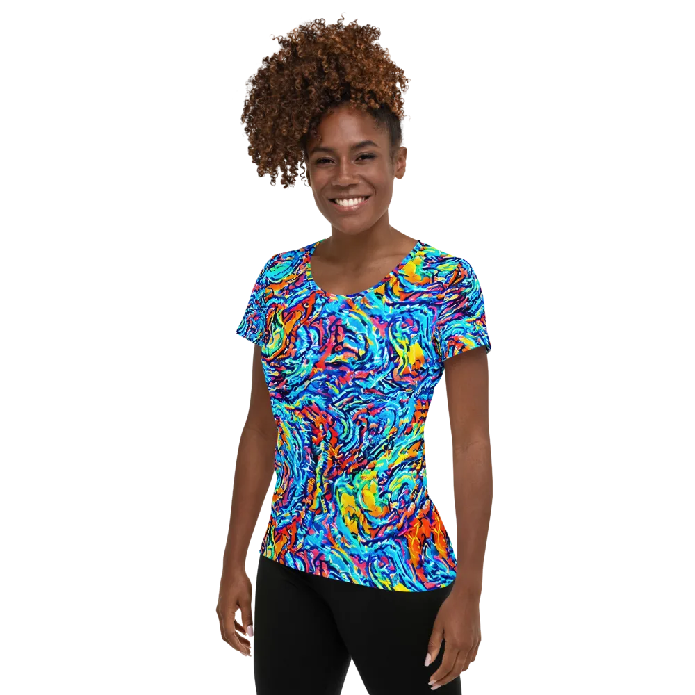 Painted Voltage on Women's Athletic T-Shirt — Left