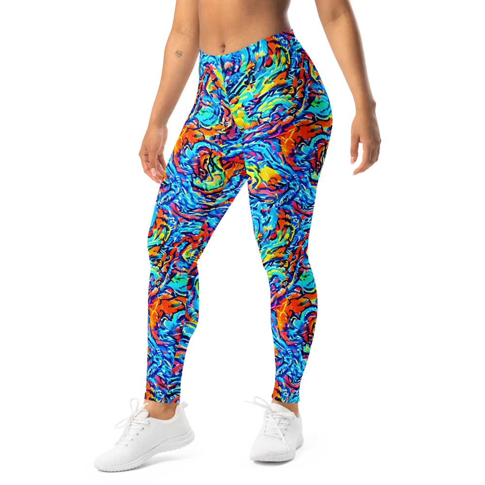 Painted Voltage on Leggings — Left Front
