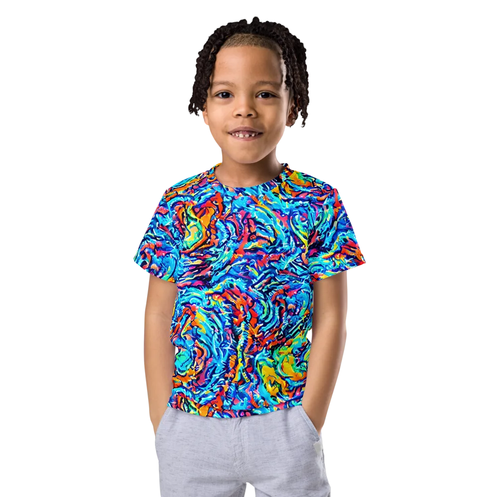 Painted Voltage on Kids Crew Neck T-Shirt — Front