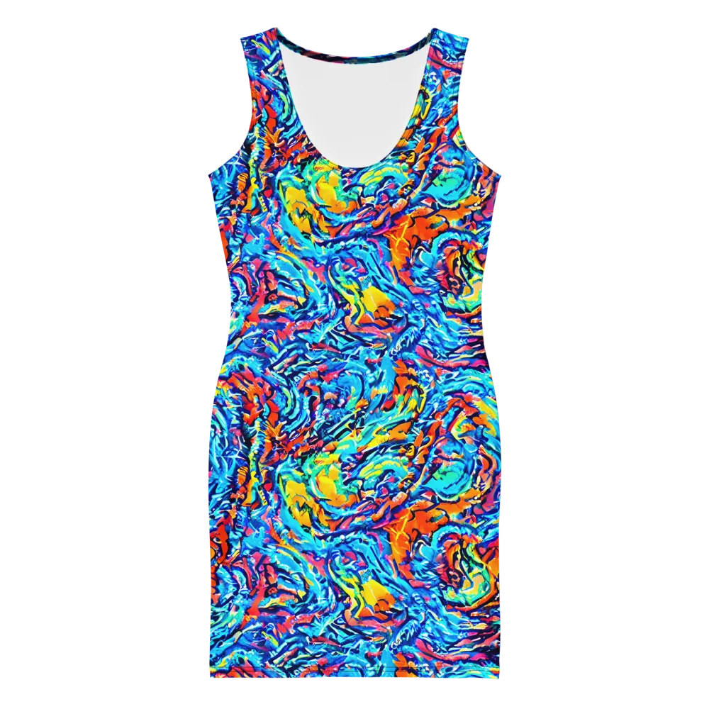 Painted Voltage on Bodycon Dress — Front