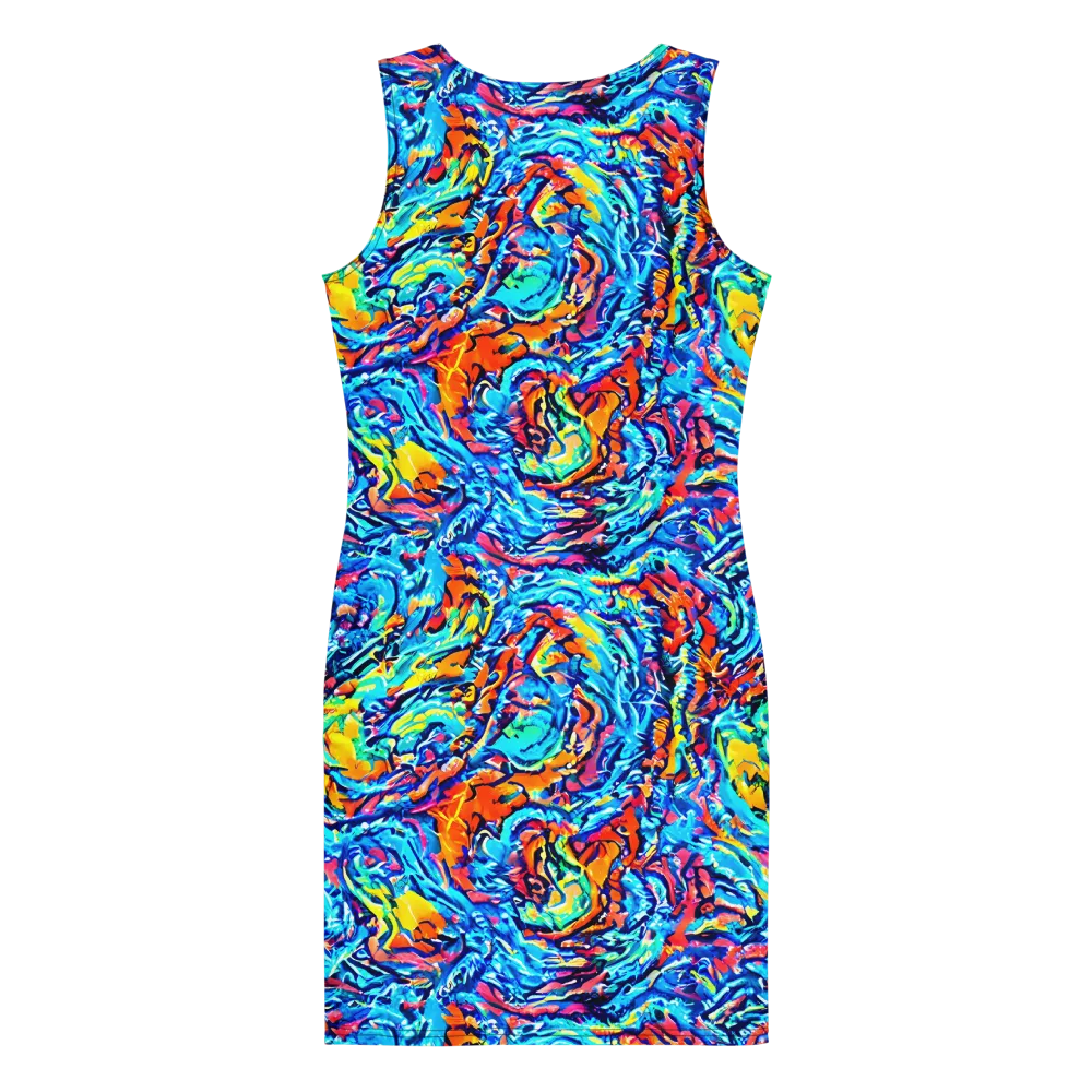 Painted Voltage on Bodycon Dress — Back