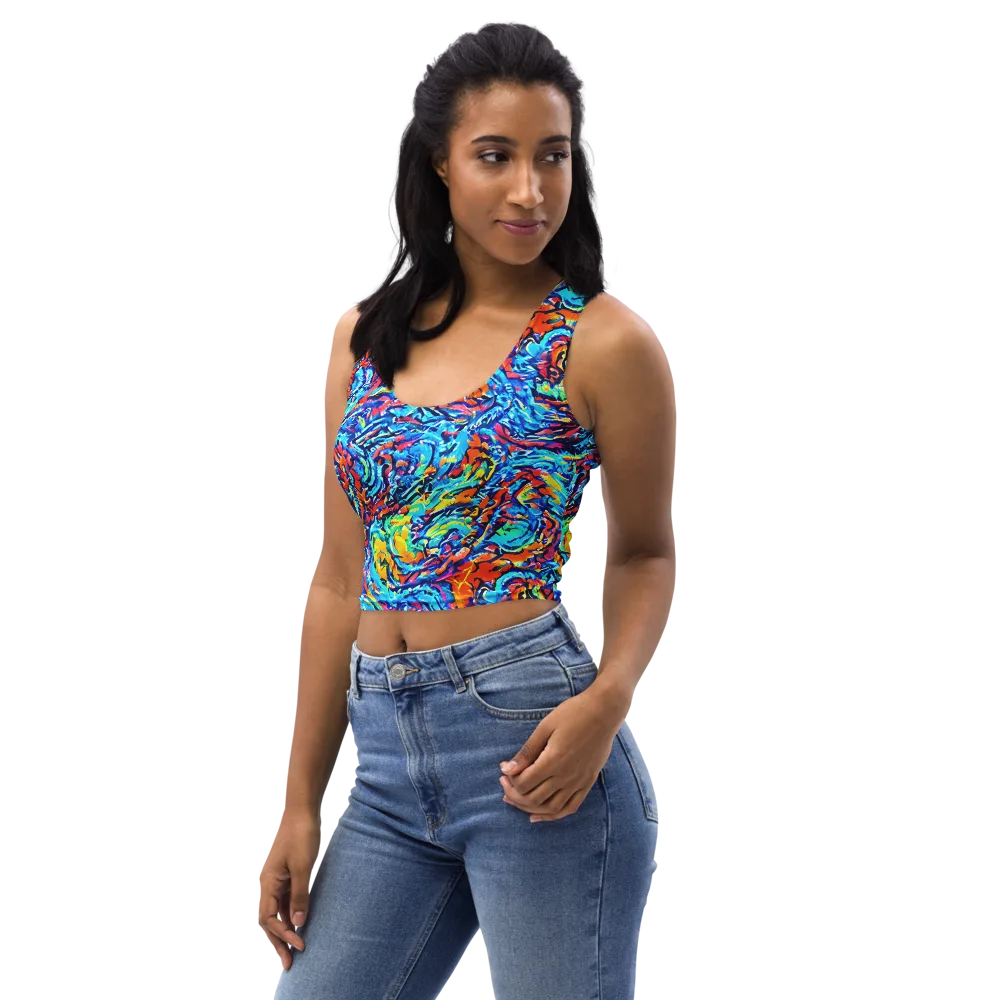 Painted Voltage on Crop Top — Left Front