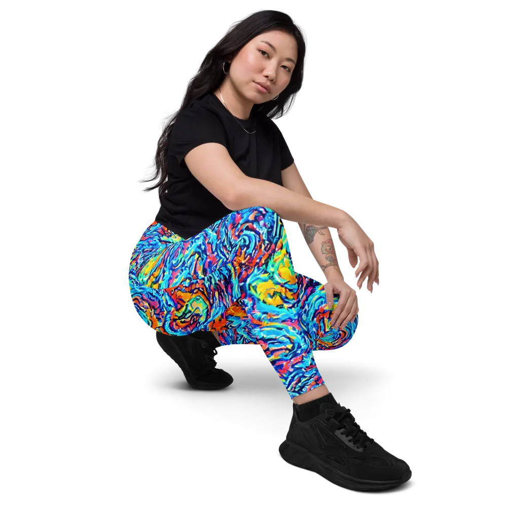 Painted Voltage on Leggings with Pockets — Right Front