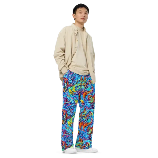 Painted Voltage on a Wide-Leg Pants