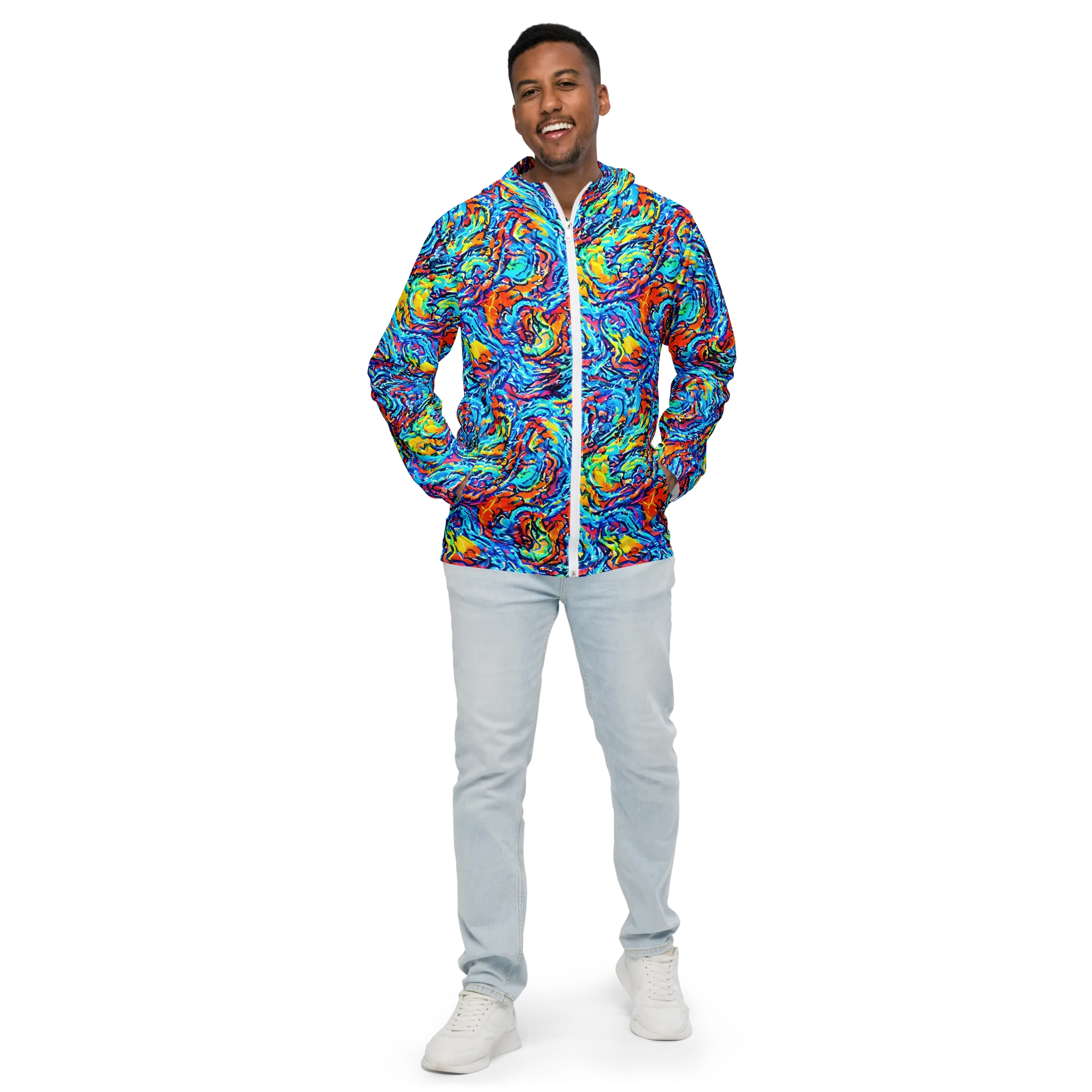 Painted Voltage on Men's Windbreaker — Front