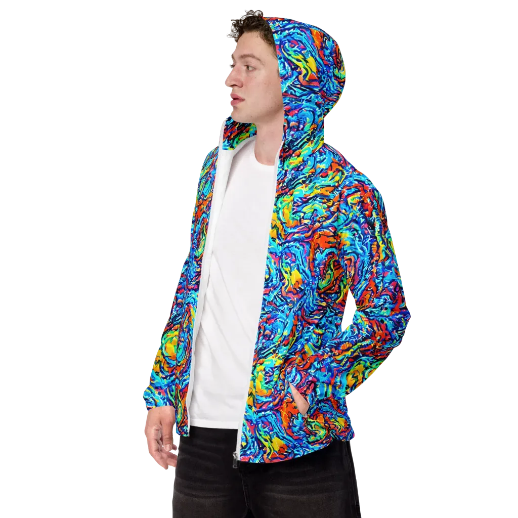 Painted Voltage on Men's Windbreaker — Left Front