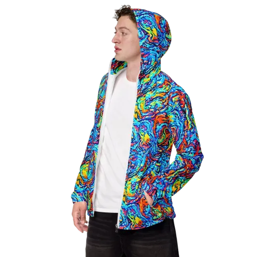 Painted Voltage on a Men's Windbreaker