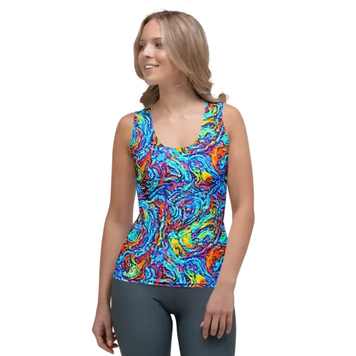 Painted Voltage on a Women's Tank Top