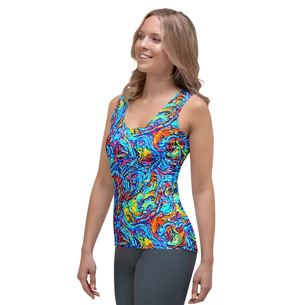 Painted Voltage on Women's Tank Top — Left Front