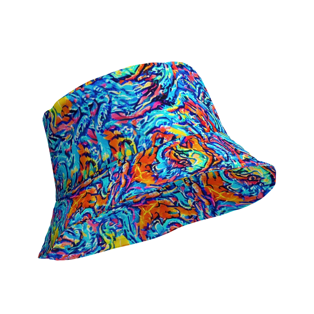 Painted Voltage on Reversible Bucket Hat — Product details Outside