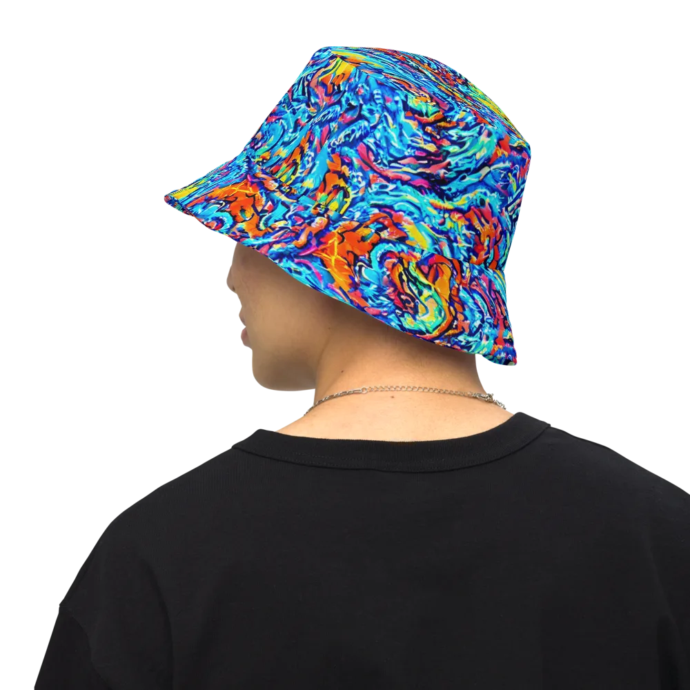 Painted Voltage on Reversible Bucket Hat — Back Inside