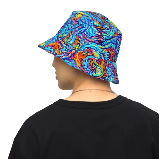 Painted Voltage on a Reversible Bucket Hat