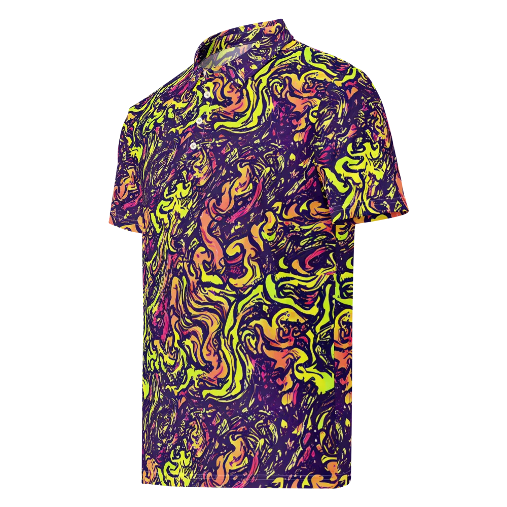 Kaleidoscope Riot on Men's Slim Fit Polo Shirt — Left Front