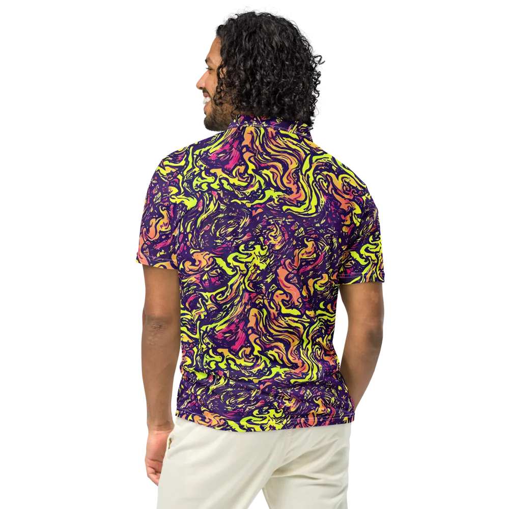 Kaleidoscope Riot on Men's Slim Fit Polo Shirt — Back