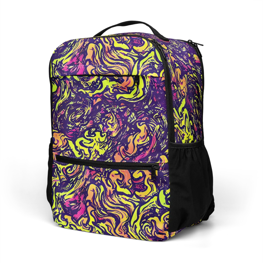 Kaleidoscope Riot on Utility Backpack — Left Front