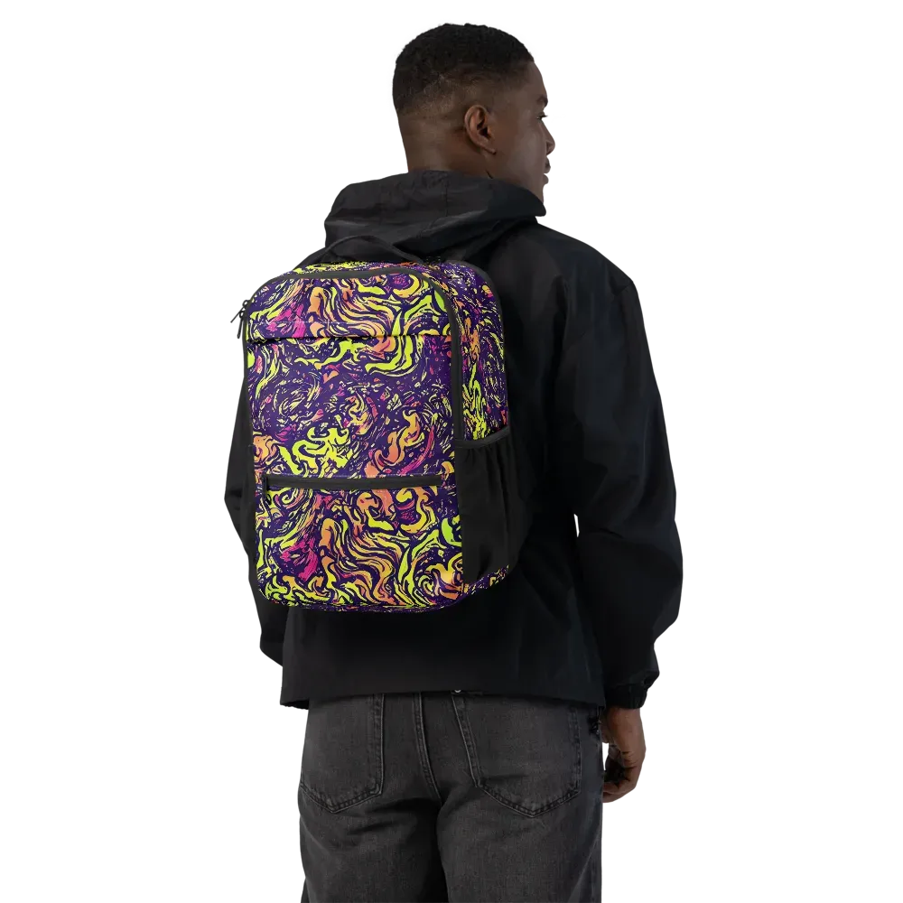 Kaleidoscope Riot on Utility Backpack — Back