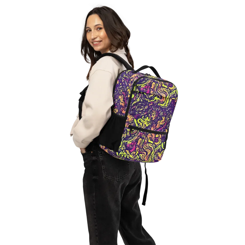 Kaleidoscope Riot on Utility Backpack — Back