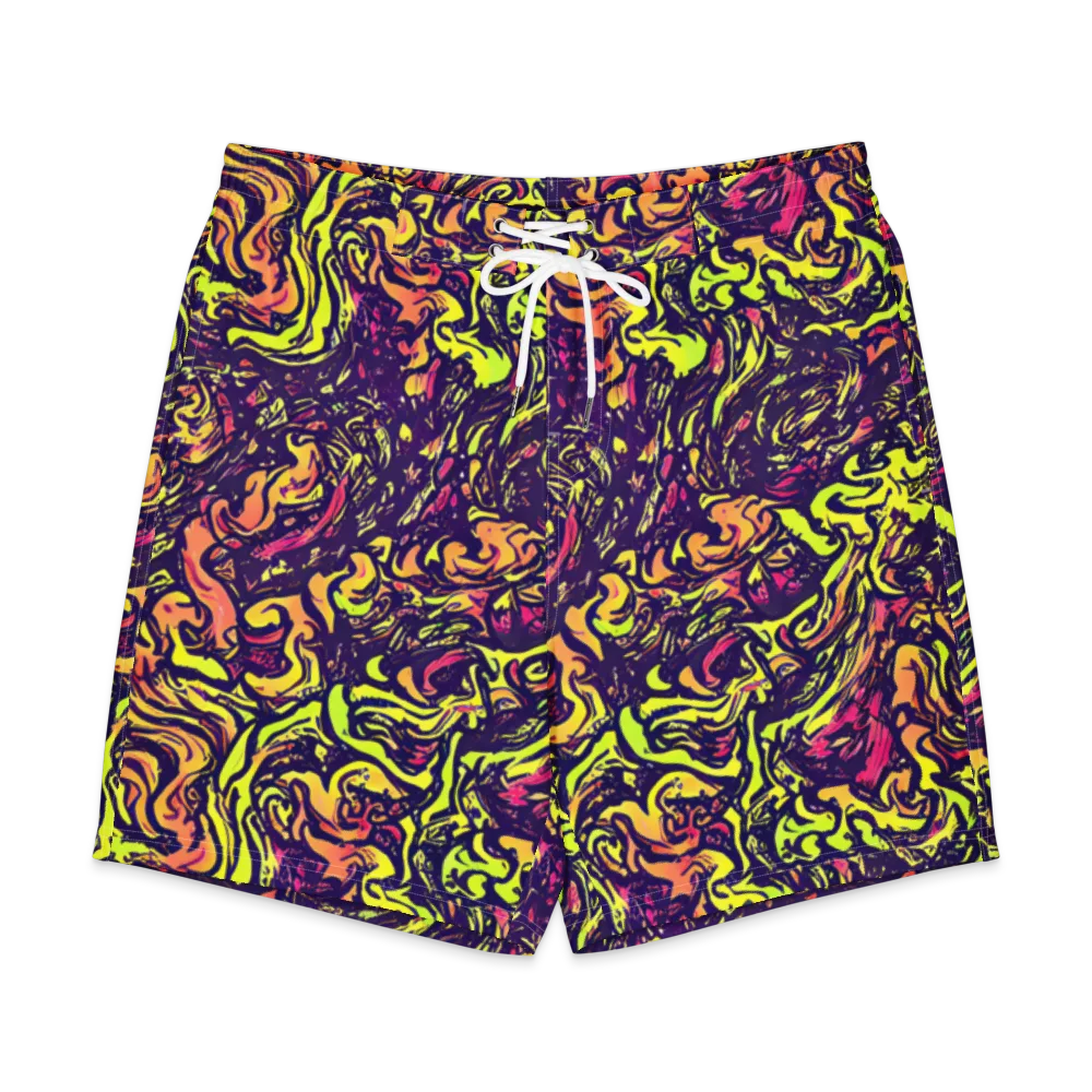 Kaleidoscope Riot on Men's Board Shorts — Front
