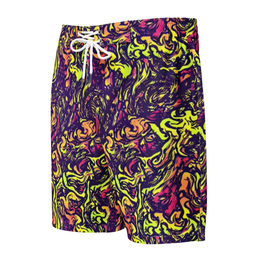 Kaleidoscope Riot on Men's Board Shorts — Front