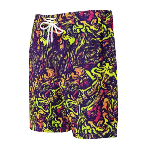 Kaleidoscope Riot on a Men's Board Shorts