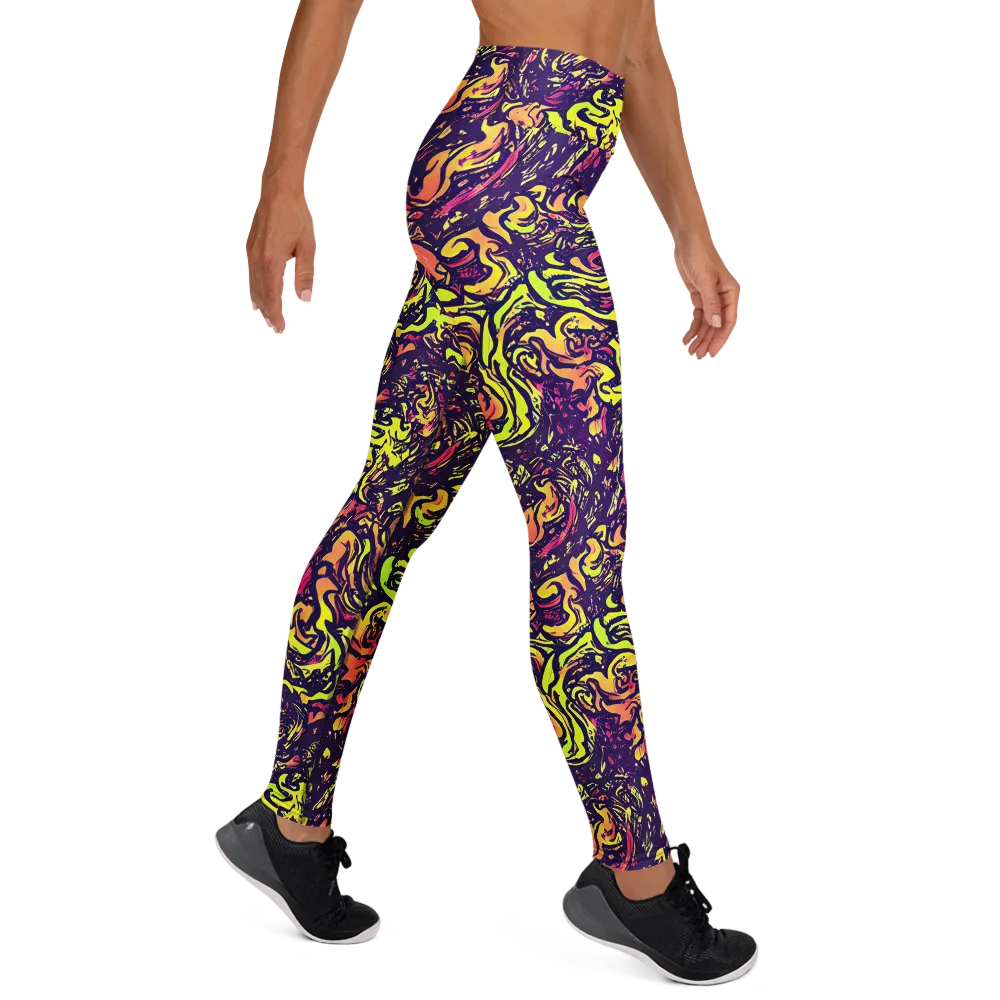 Kaleidoscope Riot on Yoga Leggings — Right