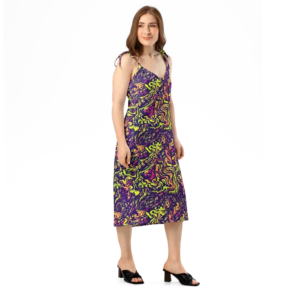 Kaleidoscope Riot on Slip Dress — Right Front