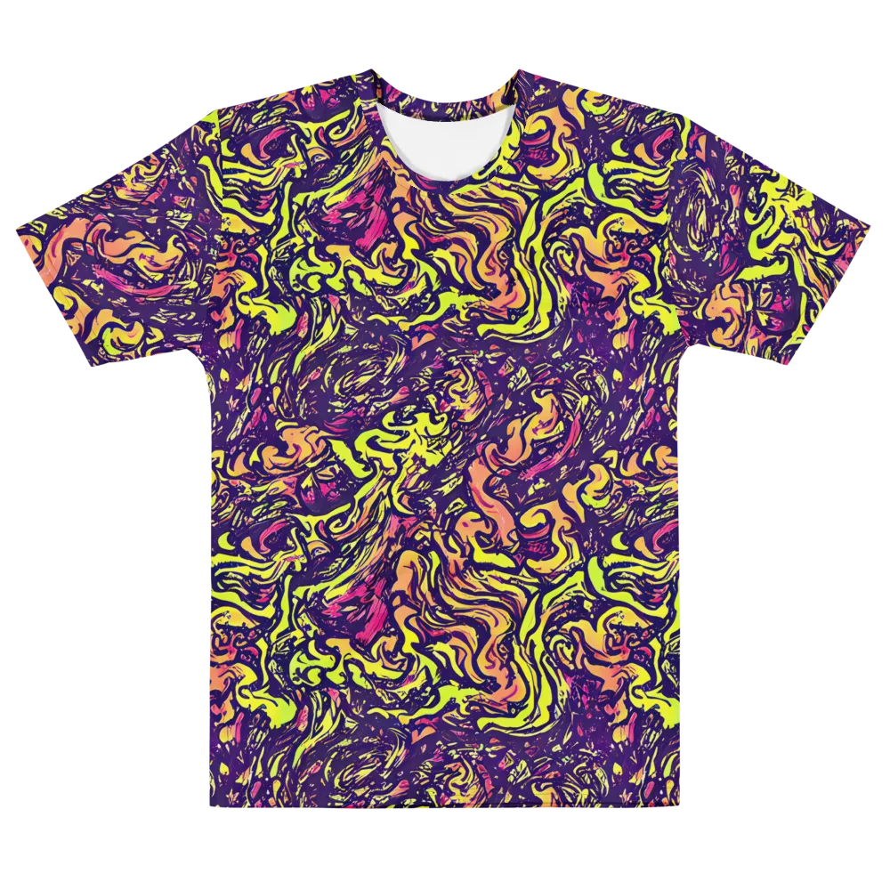 Kaleidoscope Riot on Men's Cotton Crew Neck T-Shirt — Front
