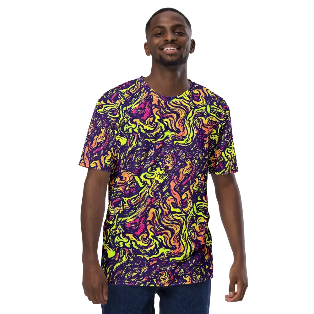 Kaleidoscope Riot on Men's Crew Neck T-Shirt — Front
