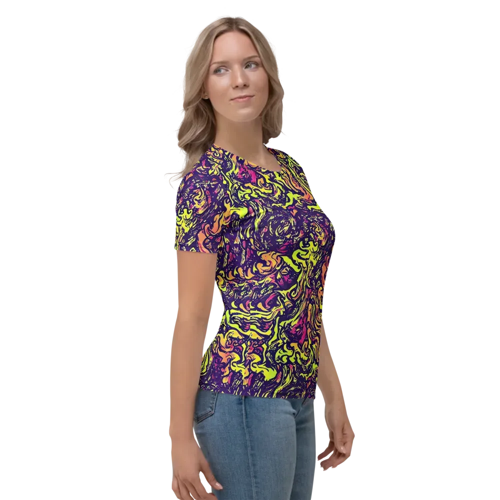 Kaleidoscope Riot on Women's Crew Neck T-Shirt — Right