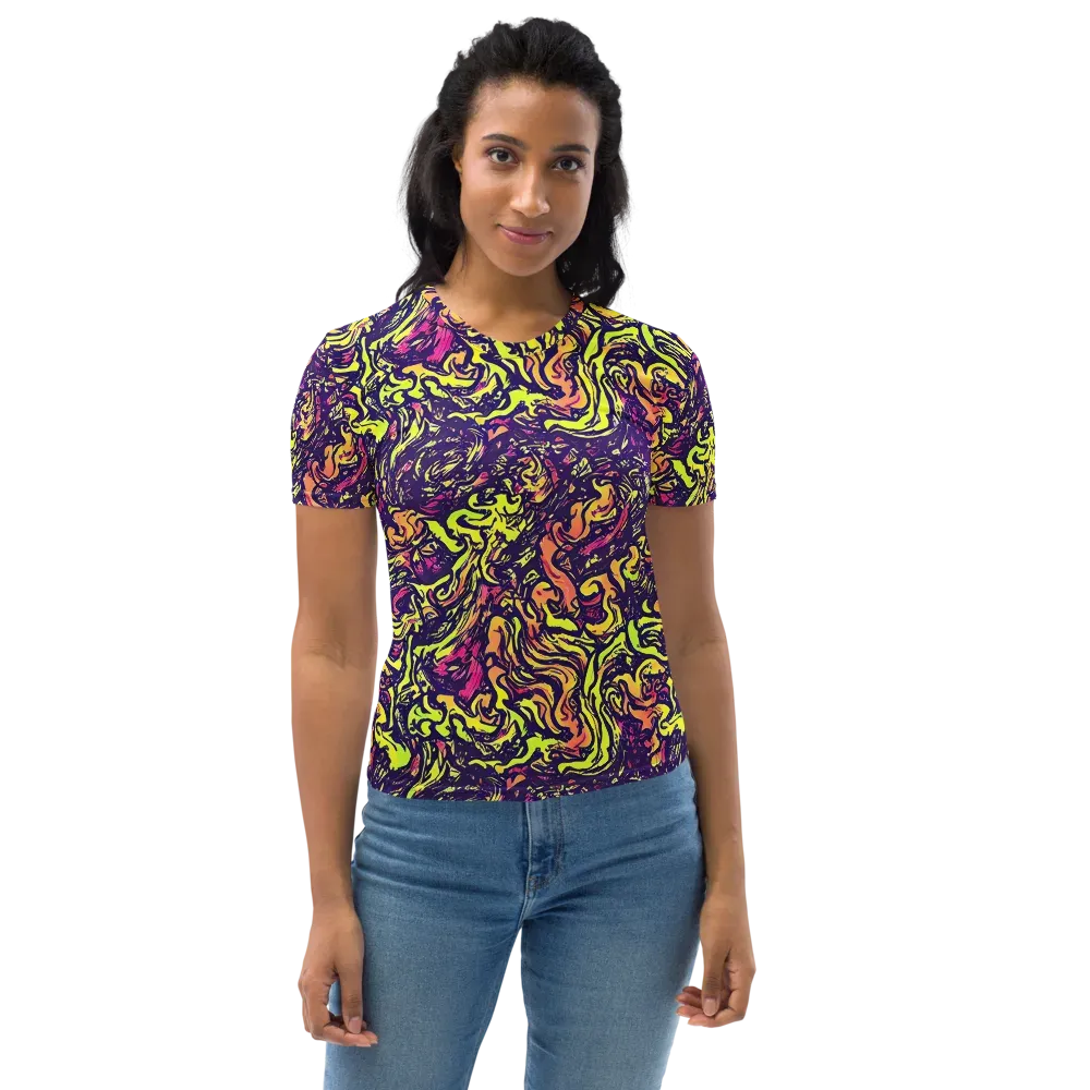 Kaleidoscope Riot on Women's Crew Neck T-Shirt — Front
