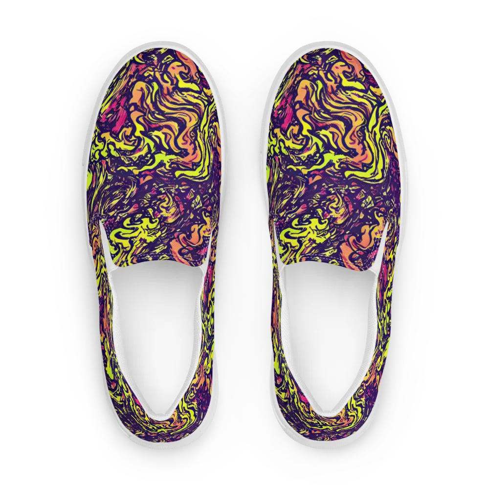 Kaleidoscope Riot on Men's Slip-On Canvas Shoes — Front