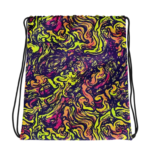 Kaleidoscope Riot on a Drawstring Bag