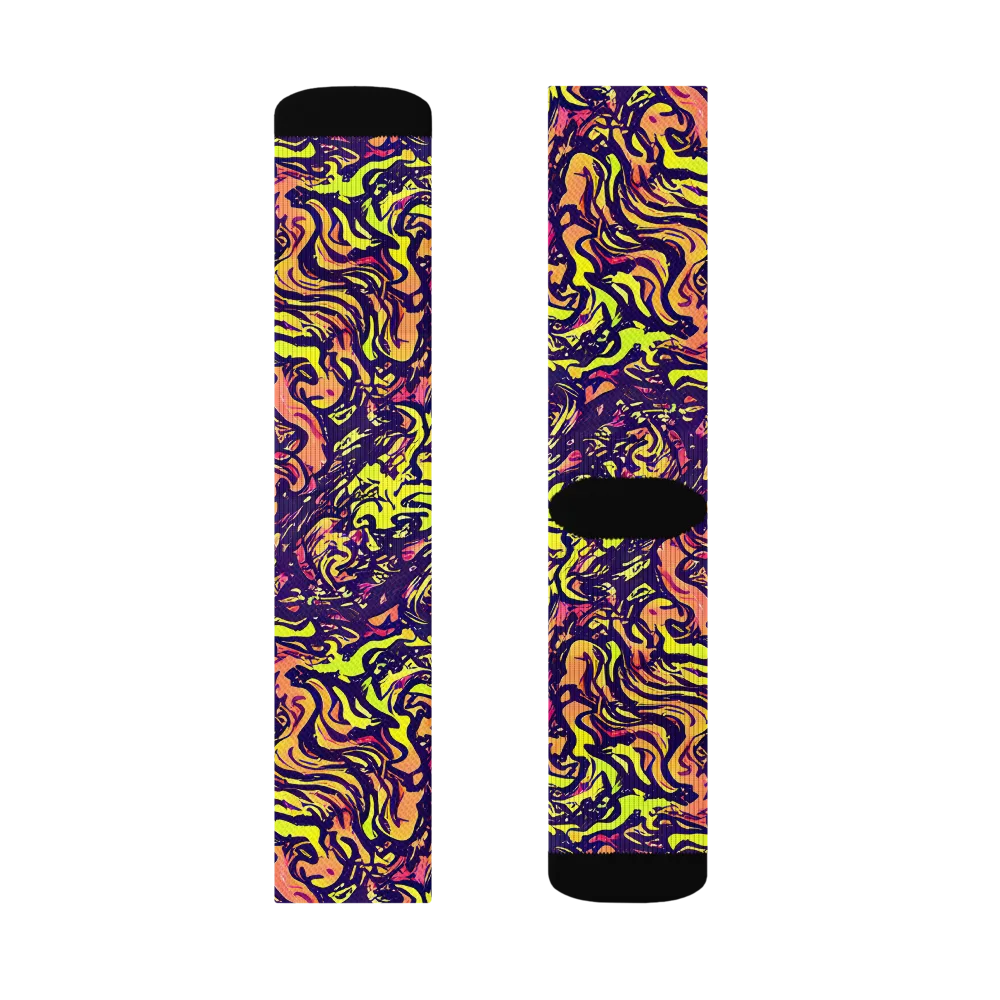 Kaleidoscope Riot on Socks — Right Sock