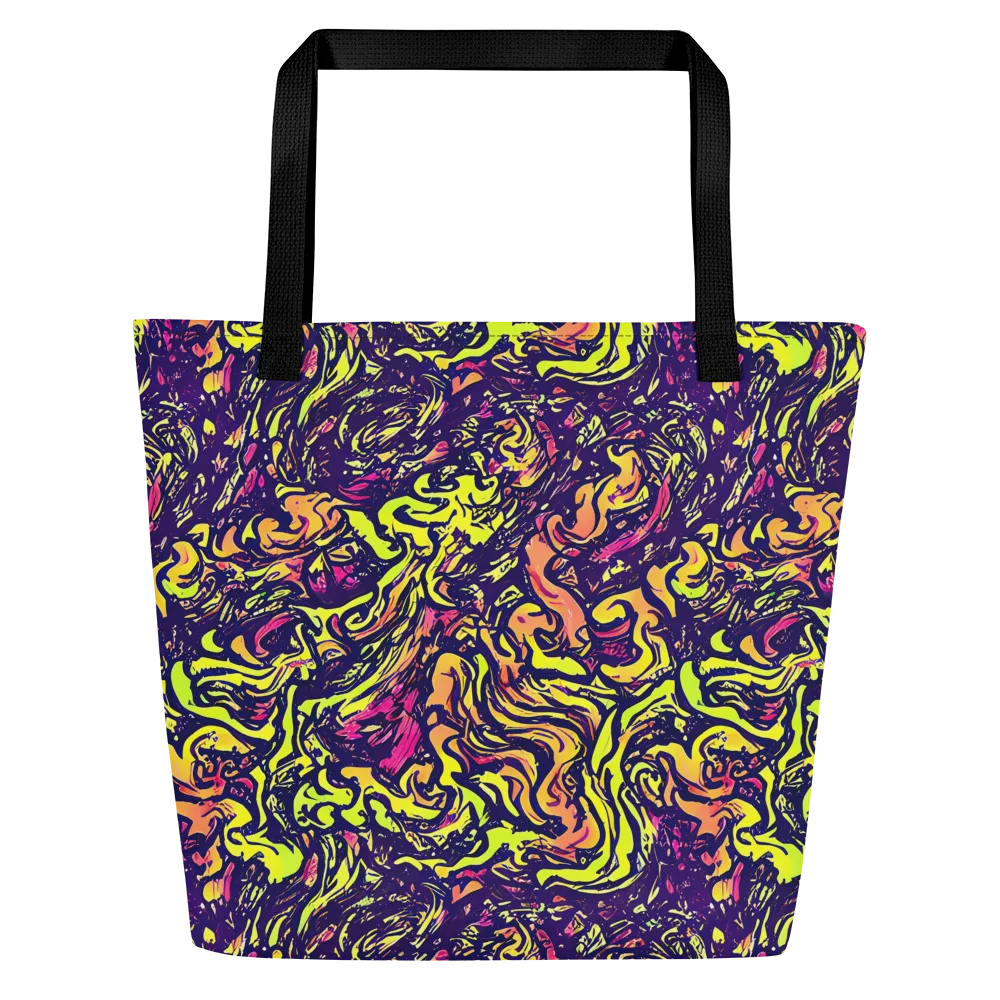 Kaleidoscope Riot on Large Tote Bag W/ Pocket — Front