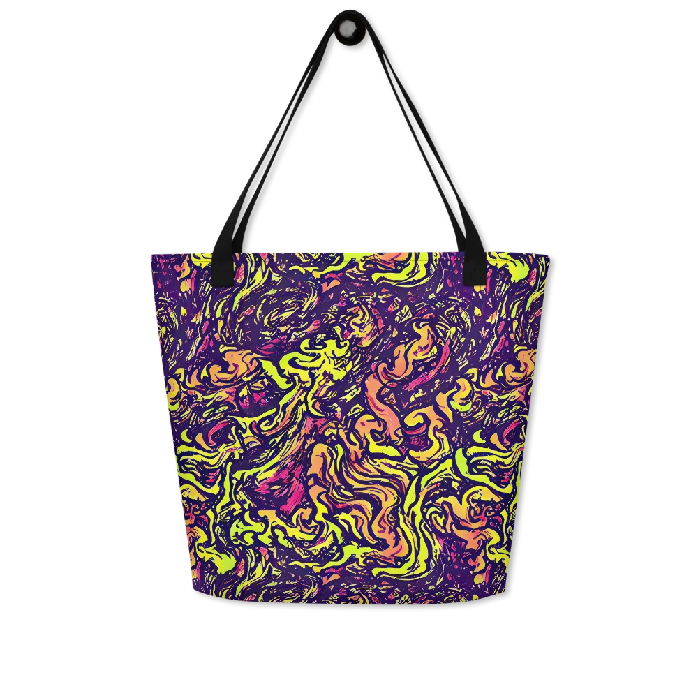Kaleidoscope Riot on Large Tote Bag W/ Pocket — Front