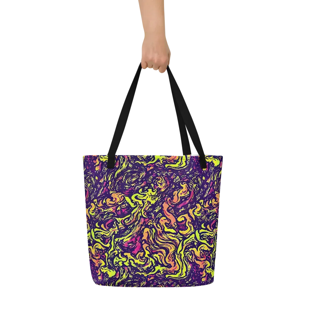 Kaleidoscope Riot on Large Tote Bag W/ Pocket — Front