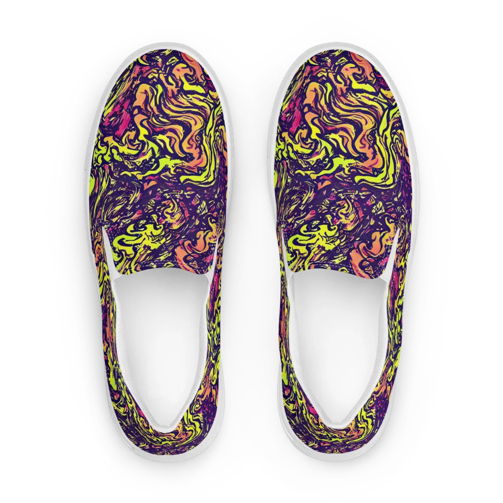Kaleidoscope Riot on Women's Slip-On Canvas Shoes — Front