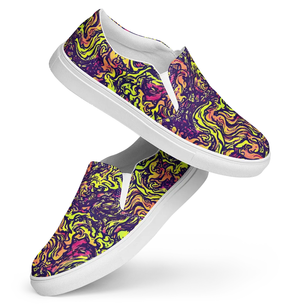 Kaleidoscope Riot on Women's Slip-On Canvas Shoes — Front