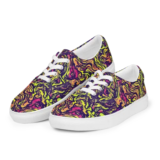 Kaleidoscope Riot on a Men's Lace-Up Canvas Shoes
